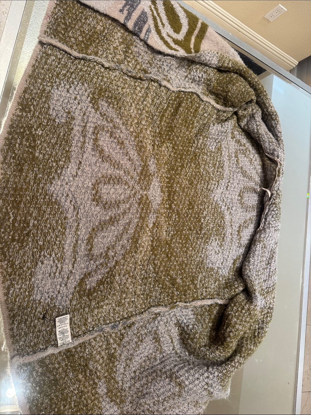 Free People Southwestern Wool Mohair Blend Oversized Cardigan Sweater - Picture 9 of 14
